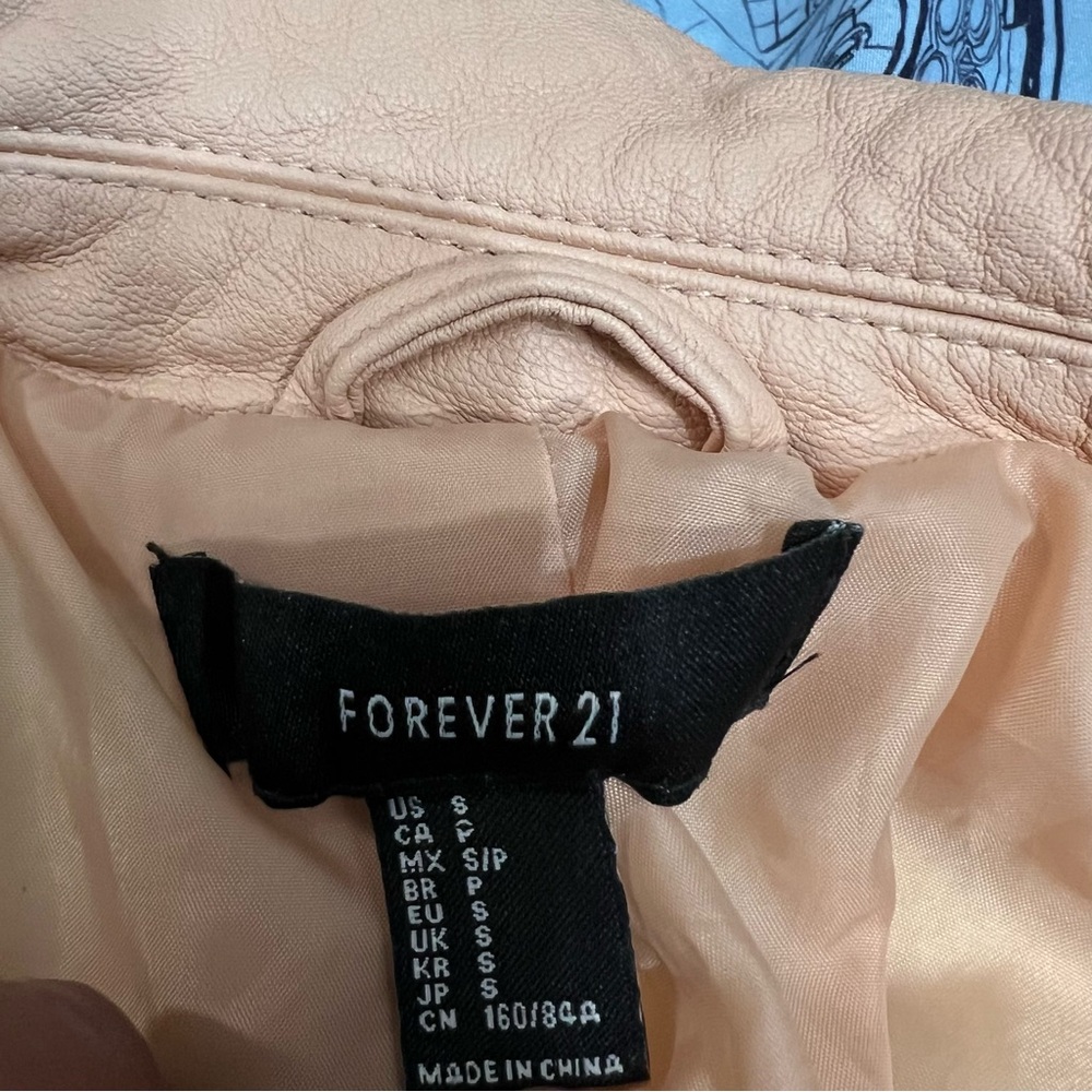 Forever 21 Blush Faux Leather Biker Jacket - Picture 2 of 10